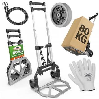 Garébruk Diable Pliable 80 kg avec Gants et Tendeurs