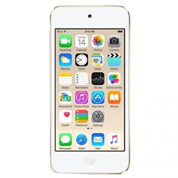 Apple iPod Touch 6th Gen 64GB MP4 Player with Flash Memory in Gold Color and Lightning Connector for iOS Devices Using Rechargeable Li-Ion Battery