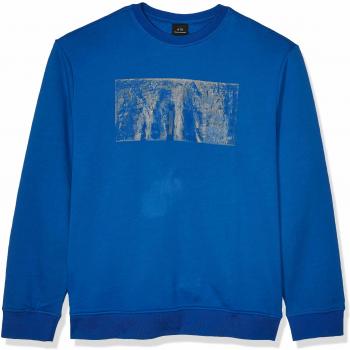Armani Exchange A|X Fleece Sweatshirt für Herren – True Navy, Logo auf der Brust, M