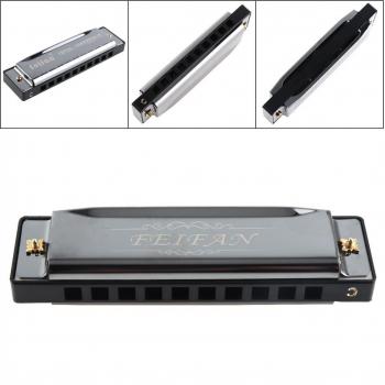 10-Hole Matte Black Blues Harp for New Players