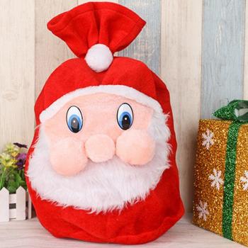 Mochila Infantil de Caramelos con Estampado de Santa Claus en Terciopelo