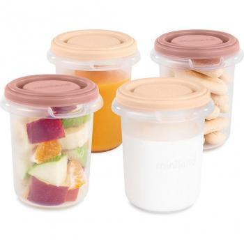 Pack de 4 herméticos graduados (250ml) seguros, resistentes y aptos para lavavajillas, microondas y congelador