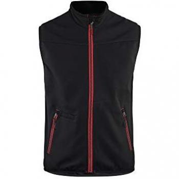 Chaleco Blaklader SoftShell sin mangas, modelo 3850, colores negro/rojo