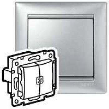 Doppio interruttore Legrand Valena alluminio 770128