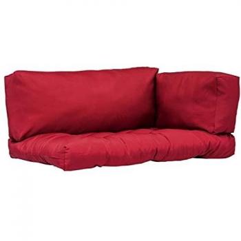 Cuscini per divano pallet 3 pz rossi in tessuto