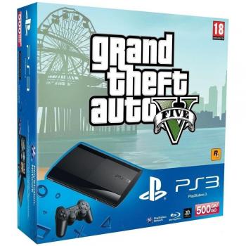 Pack Console PS3 500 Go Slim + Jeu GTA V (édition C)