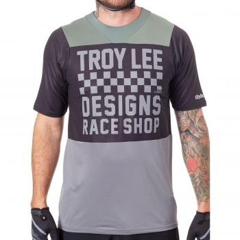Camiseta Troy Lee Designs MTB Manga Corta 2018 Skyline Checker Negro-Gris