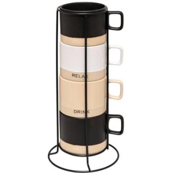 Mugs Multicolores Luca 24cl avec Support