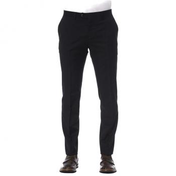 Trussardi Black Wool Zipper Trousers, Size S