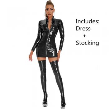 Vestido Bodycon Plus Size con Detalle Punk