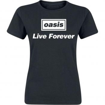 Live Forever T‑shirt Femme Noir Oasis