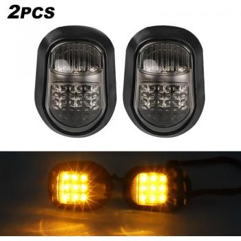 Luces LED Ámbar para Motocicleta, 9 LEDs, Luz Intermitente, Montaje Empotrado 12V