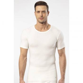 Tee-shirt thermique à col rond blanc, modèle Cacharel