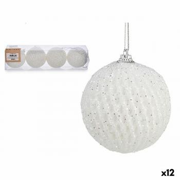 Krist+ Weihnachtskugeln-Set Weiß 12 Stück aus Polystyrol