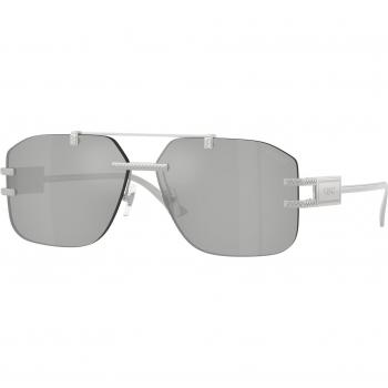 Versace Men's 10008V V‑E2275 Silver Mirror Geometric Eyewear