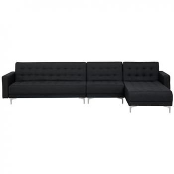 Canapé convertible en tissu gris graphite avec angle gauche