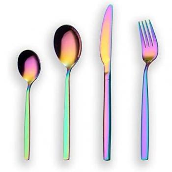 Berglander 24 Piece Shiny Rainbow Cutlery Set