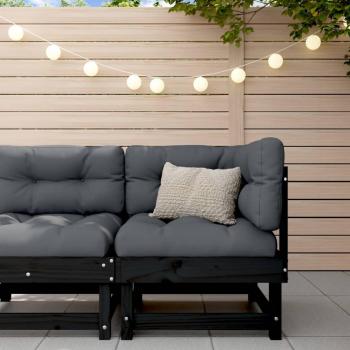 VidaXL Cushioned Black Corner Sofa in Pine