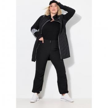 Women's Plus Size Reflective Detail Powerstretch Pants, Zip-Off, Black, Size 16, Polyester