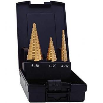 Punte a gradini HSS TiN 5351 con alberino a tre facce