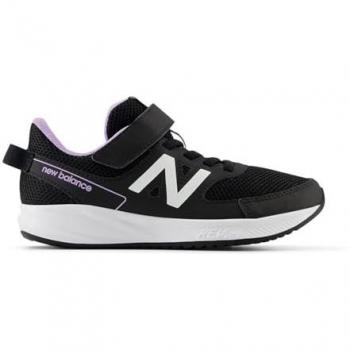 New Balance 570v3 zapatillas unisex para niños, bungee lace y strap superior, negro (38)