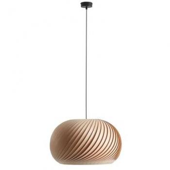 Designer Pendelleuchte Schwarz 45 cm Holz-Metall Kombination