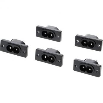 Prise de courant 2 bornes IEC320 C8, 5 pièces, 250V, 2,5A, 85DA