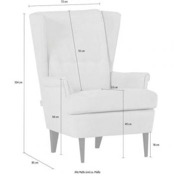 Gutmann Factory Sessel „Versailles“ – Natur-Eiche Gestell