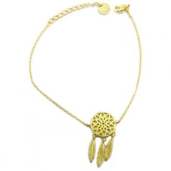 Bracelet 7bis P5649 Oro Boho Dreamcatcher 25x10 mm