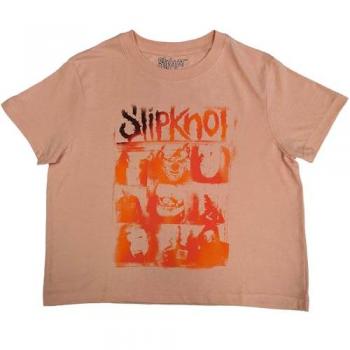 Slipknot Women’s End So Far Faces Grid Crop Top – Pink, Size S
