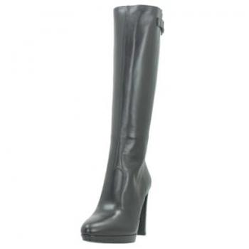 Nerogiardini Black Leather Heel Boot, Size 8, Women’s