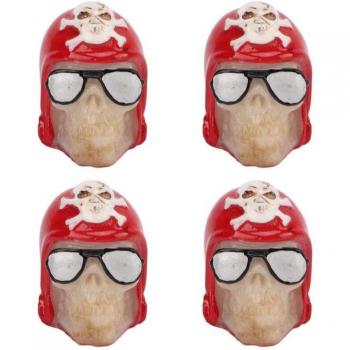 Skull Tire Valve Stem Cap Set for Bicycles and SUVs
