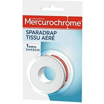 Mercurochrome Sparadrap Tissu Aéré 5m x 2,5cm