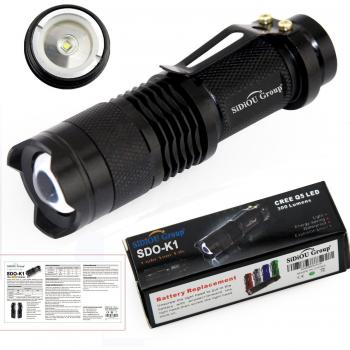 Sidiou Mini Flashlight 7W Zoom LED Lamp