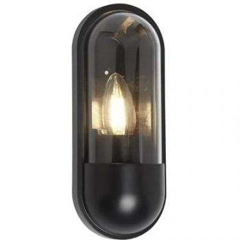Applique Contemporanea Capsula 1 Luce E27 Alluminio Nero Trasparente