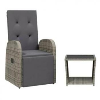 Conjunto de Jantar de Vime PE para Jardim 2 Peças