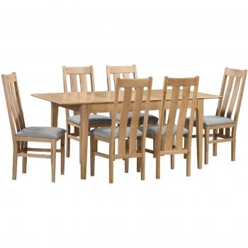 Brown Cotswold Dining Table Set with 6 Chairs
