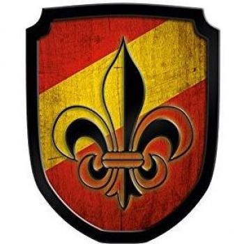 Kinder-Holzspielerei: Rotes Lilien-Wappenschild