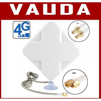 Antena Externa 4G 35dBi con Cable de 2M y Conectores SMA, TS9, CRC9