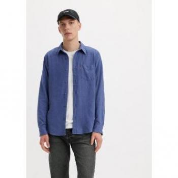 Levi's para hombre, camisa Sunset con un bolsillo y manga larga, color azul