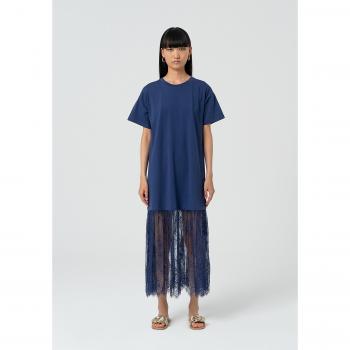 Vestido de fleece com design regular e mangas curtas