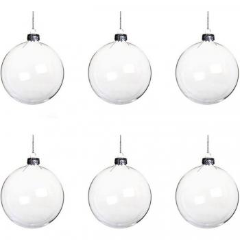 6Pcs 8cm Acrylic Fillable Christmas Tree Balls