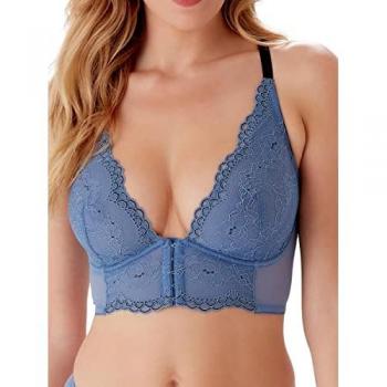 Gossard Womens Superboost Lace Deep V Bralette Blue 32dd