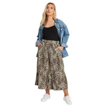 Leopard Pattern Midaxi Brown Jersey Culottes