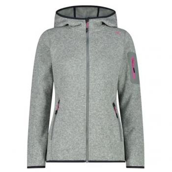 Chaqueta Polar con Capucha CMP Melange Knit-Tech Heavy Fleece Gris Pálido Mujer