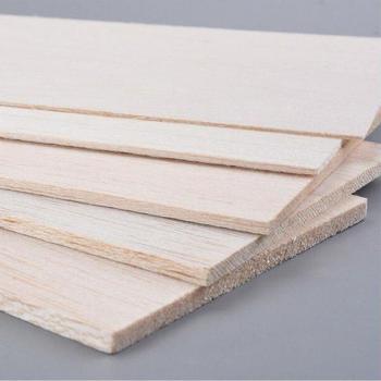 Plaquettes de bois balsa 300x100 mm, 1 à 8 mm, matériel bricolage (lot de 10)
