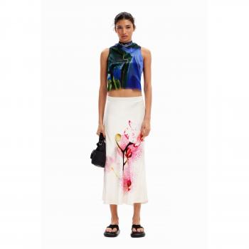 Christian Lacroix Mid-Length Orchid Skirt – White/M