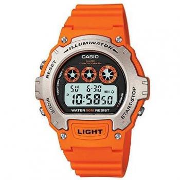 CASIO W-214H ILLUMINATOR SPORTS DIGITAL CHRONGRAPH WATCH ORANGE