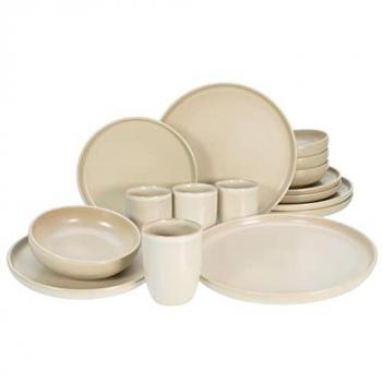 CreaTable Kombiservice »Uno«, (Set, 16 tlg., Kaffeeservice und Tafelservice im Set, für 4 Personen), seidenmatte Oberfläche, jedes Stück ein Unikat