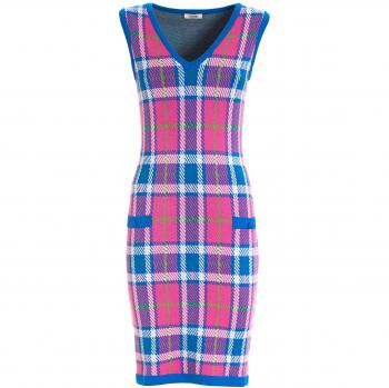 Abito mini in jacquard tartan